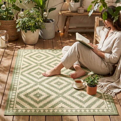 Reversible Outdoor Rug 5x8 ft – Polypropylene for Patio and Deck