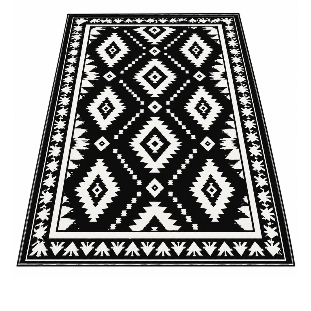Reversible Patio Area Rug 5x8 ft with LED Strip Light and 9 ft Cable