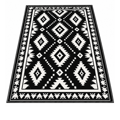Reversible Patio Area Rug 5x8 ft with LED Strip Light and 9 ft Cable