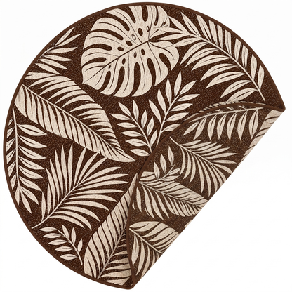 Reversible 6 ft Round Patio and Camping Rug in Polypropylene with Stakes