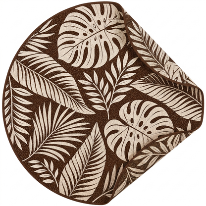 Reversible 6 ft Round Patio and Camping Rug in Polypropylene with Stakes