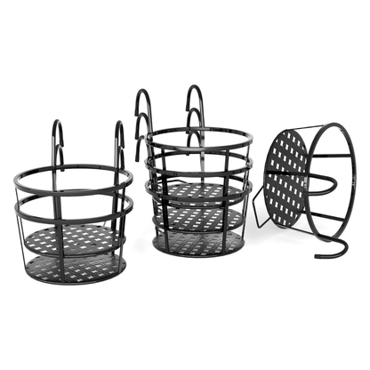 Set of 6 Metal Flower Pot Hangers for Balcony and Fence Railing