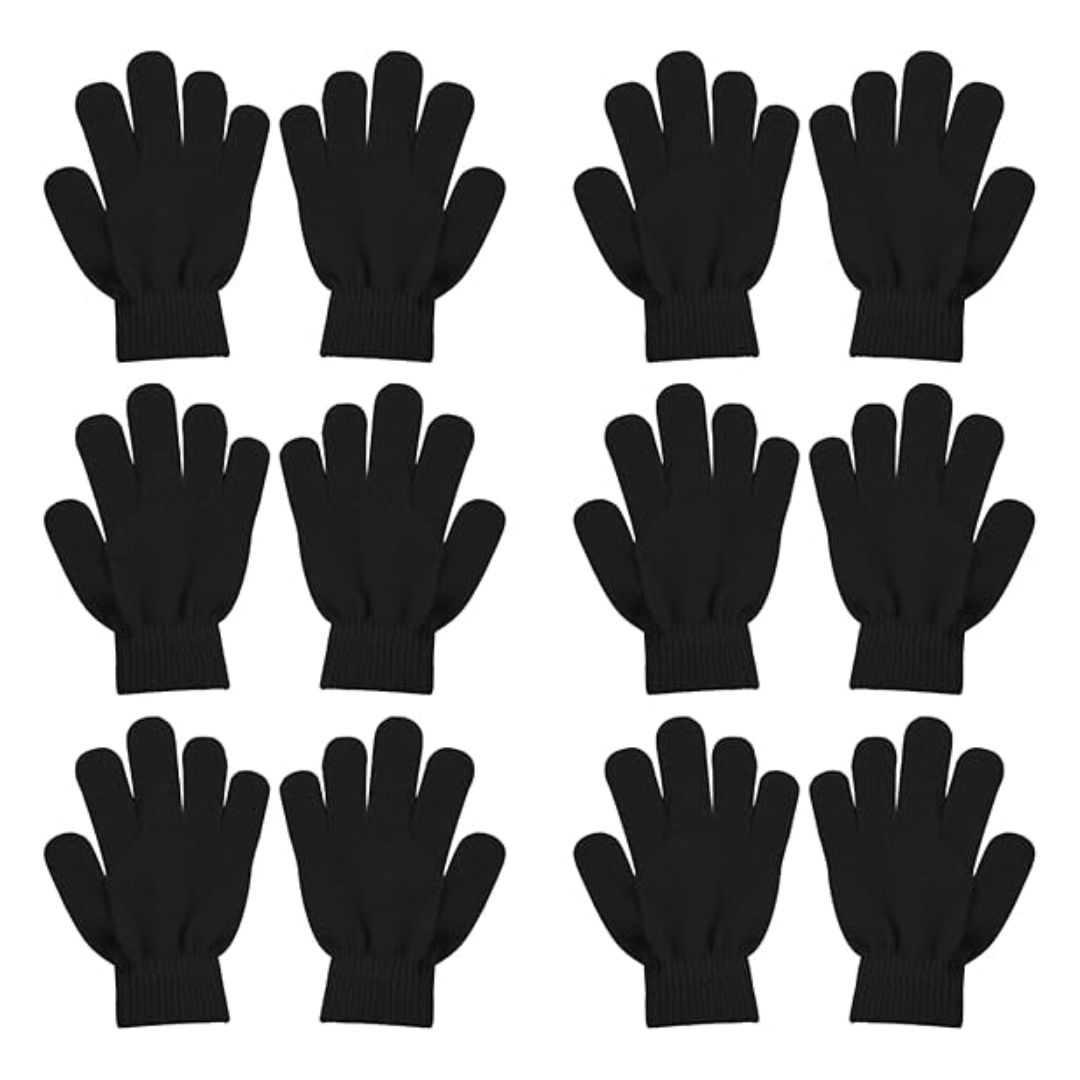 Unisex Winter Knit Gloves - Set of 6 Pairs in Acrylic