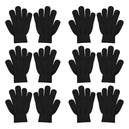 Unisex Winter Knit Gloves - Set of 6 Pairs in Acrylic