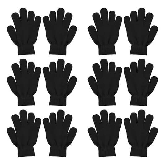 Unisex Winter Knit Gloves - Set of 6 Pairs in Acrylic