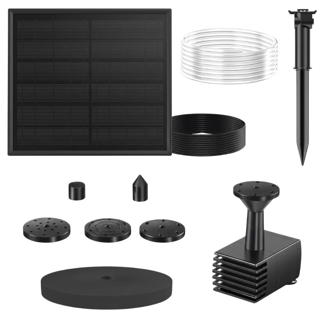 Fountain Pump Kit for Solar Bird Bath with 5 Nozzles and 4ft Hose