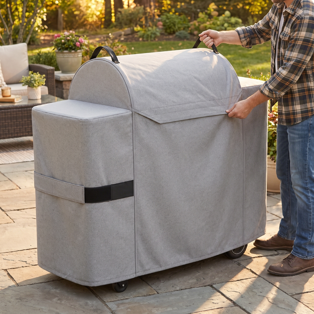 Water-Resistant 600D Cover for Pellet Grills and Smokers
