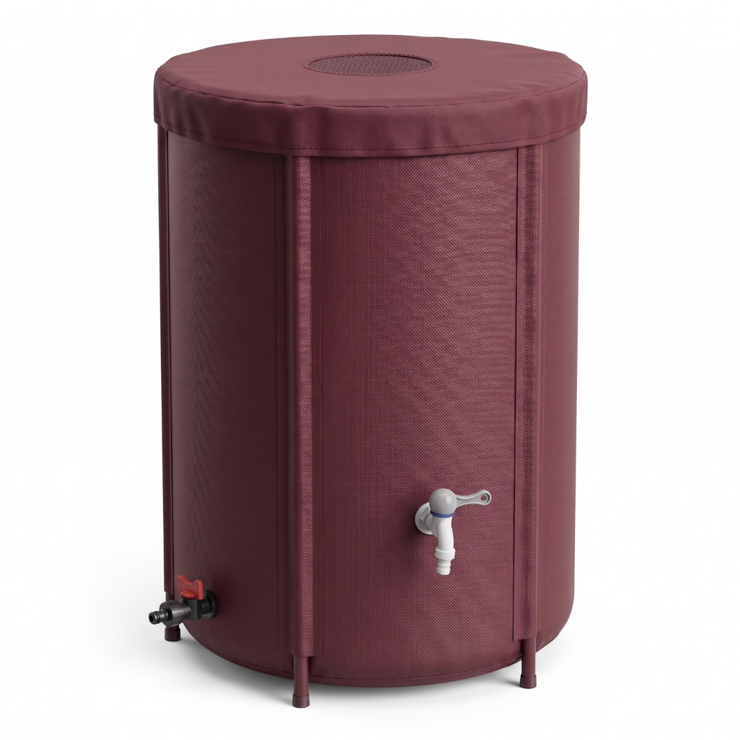 Collapsible Rain Barrel for Garden Water Collection – 65 Gallon Capacity