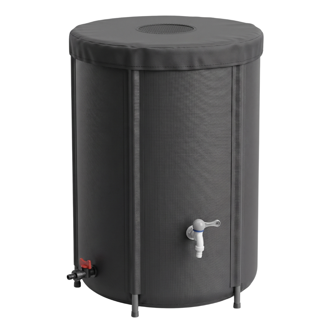 Collapsible Rain Barrel for Garden Water Collection – 65 Gallon Capacity