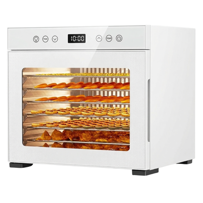 8-Tray Food Dehydrator with Temperature and Timer Settings, 650W