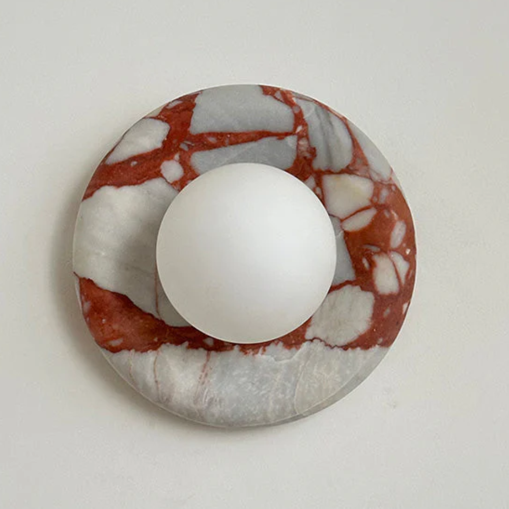 Chic LED Wall Sconce with Marble Accent - Stylish Lighting