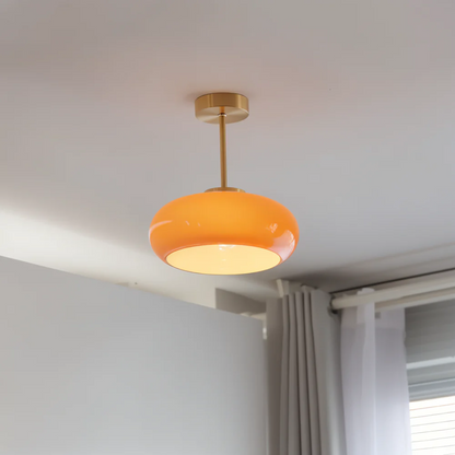 Sophisticated Glass Ceiling Light with Elegant Metal Frame
