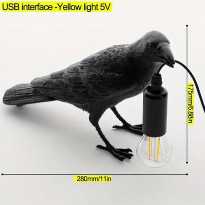 Mystic Raven Table Lamp for Enchanting Home Decor