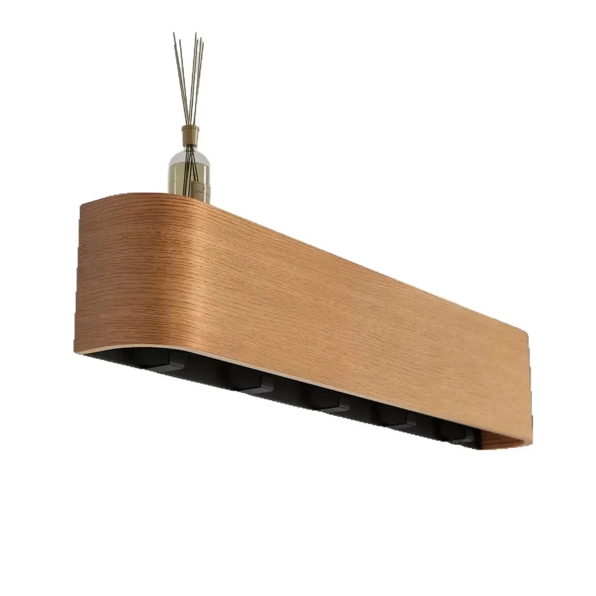 Stylish Oak Wall Organizer with Concealed Hooks