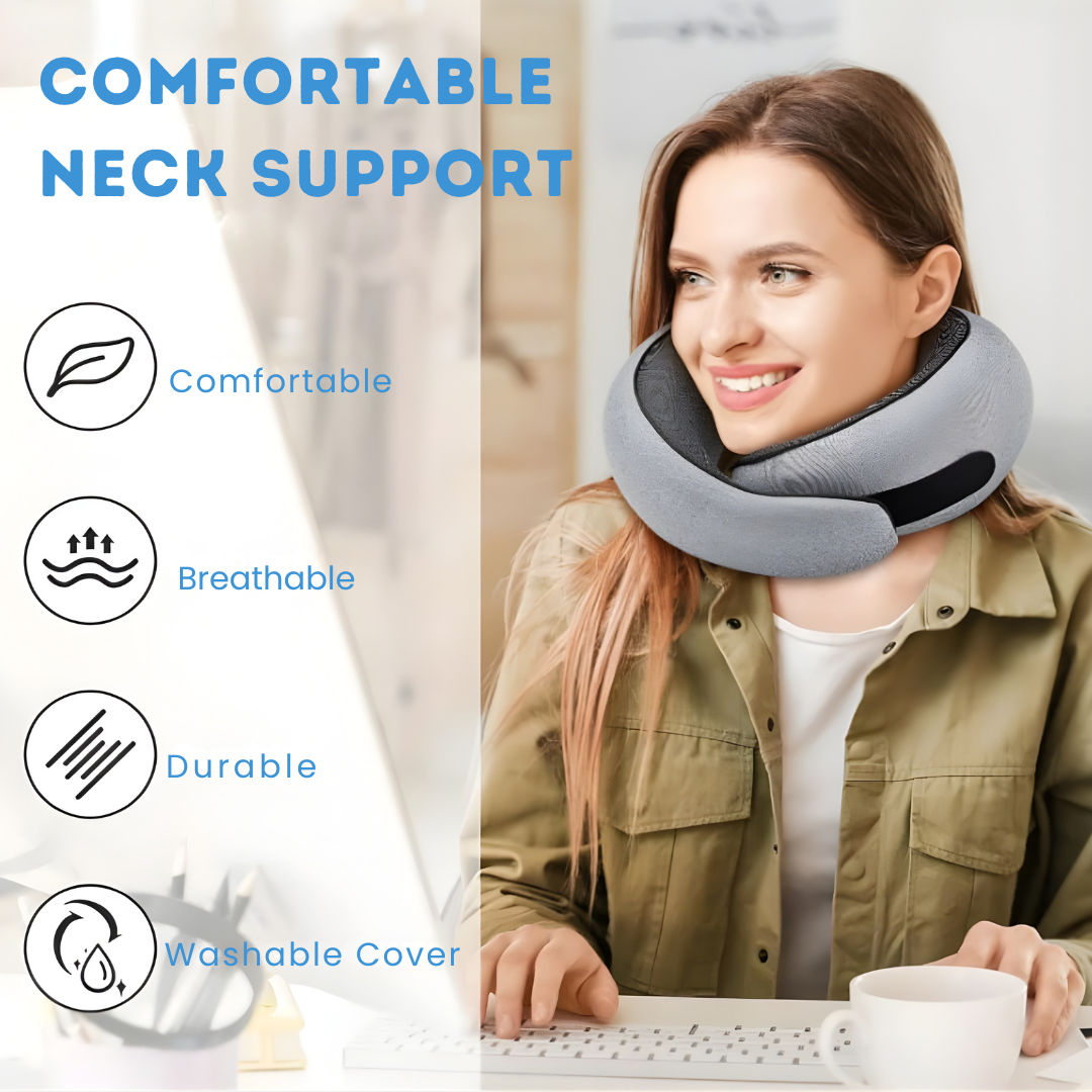 Neck Pillow for Travel with Memory Foam Comfort