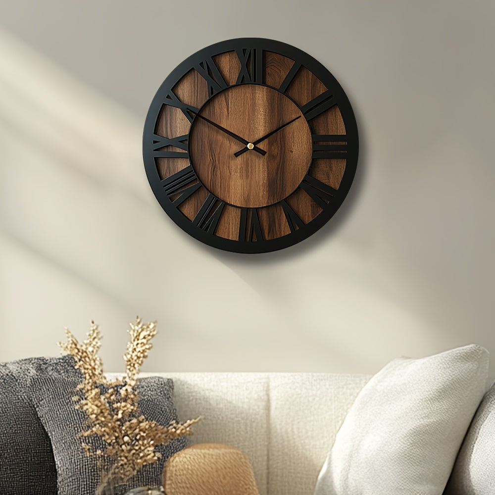 Rustic Elegance Wall Clock with Roman Numerals
