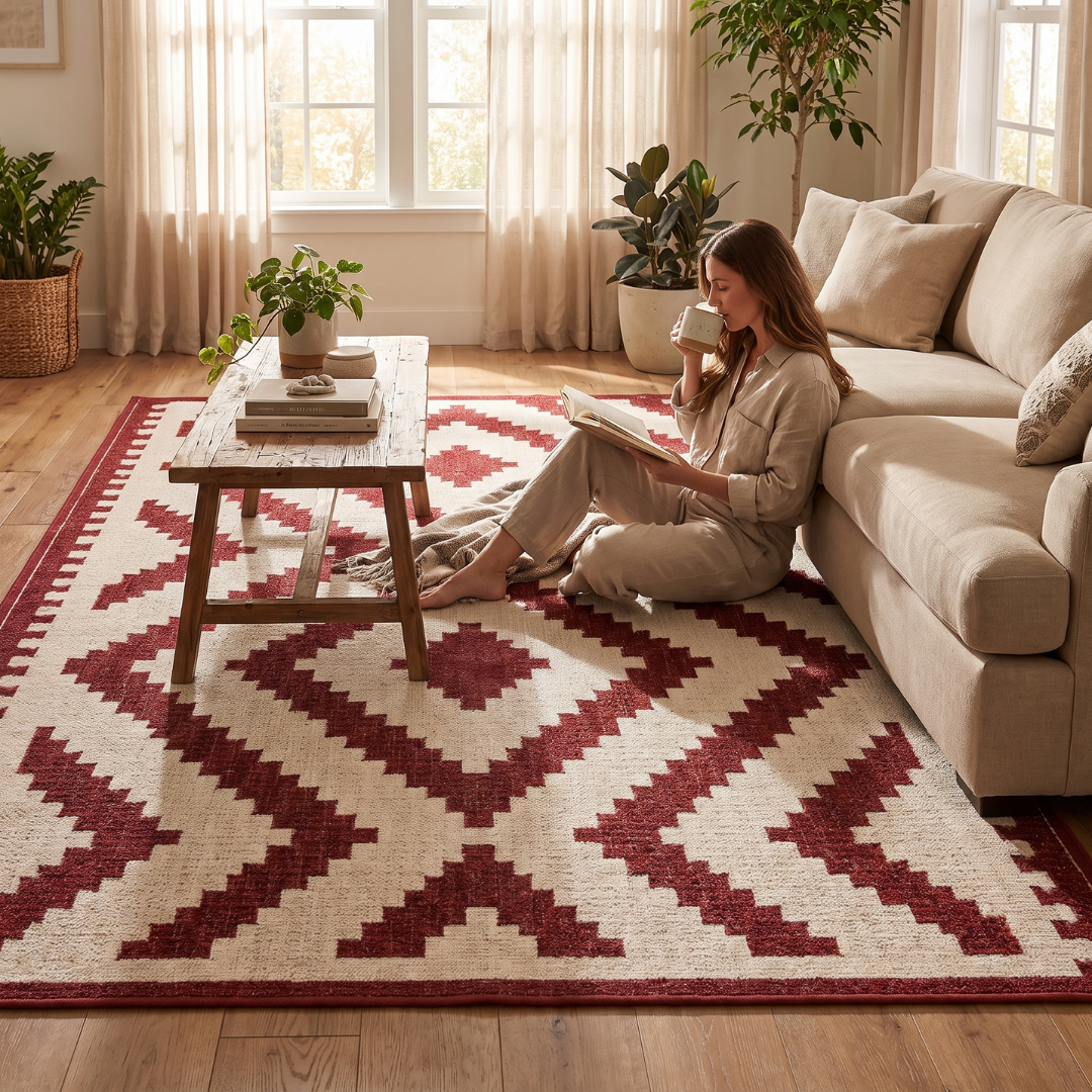 Water-Resistant Reversible Rug for Outdoor Use – 6x9 ft for Patio, Deck, RV