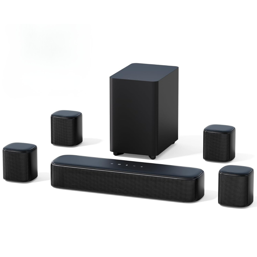 Surround Sound Bar System with Subwoofer and 4 Satellite Speakers – 7.1 Channel