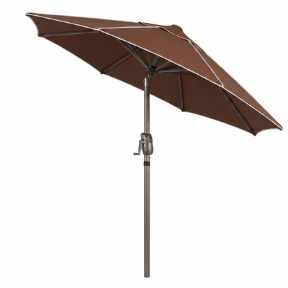 Tilt Crank Market Umbrella for Patio - 7.5 ft with 8-Rib Structure