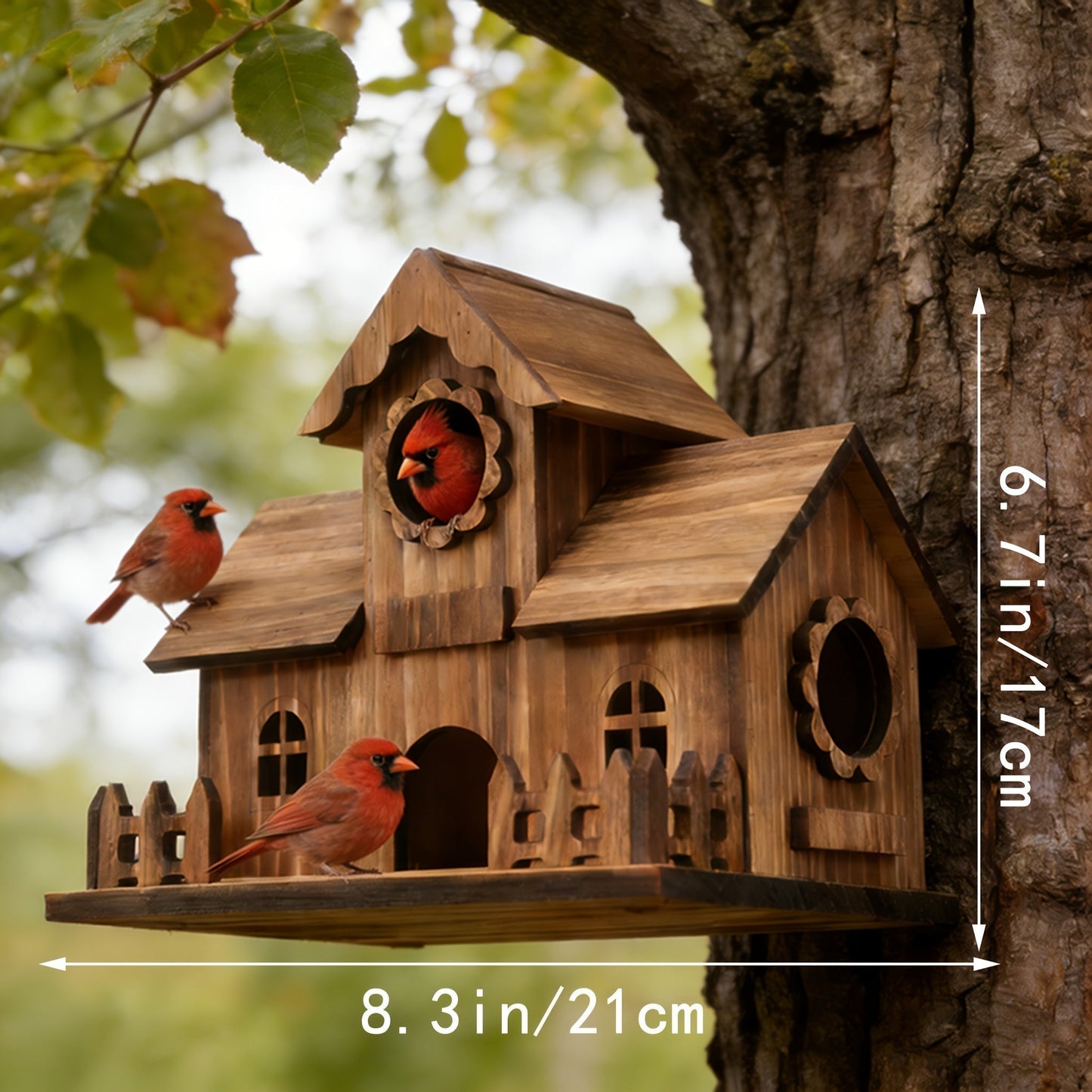 Spacious Oak Nesting Haven for Garden Birds