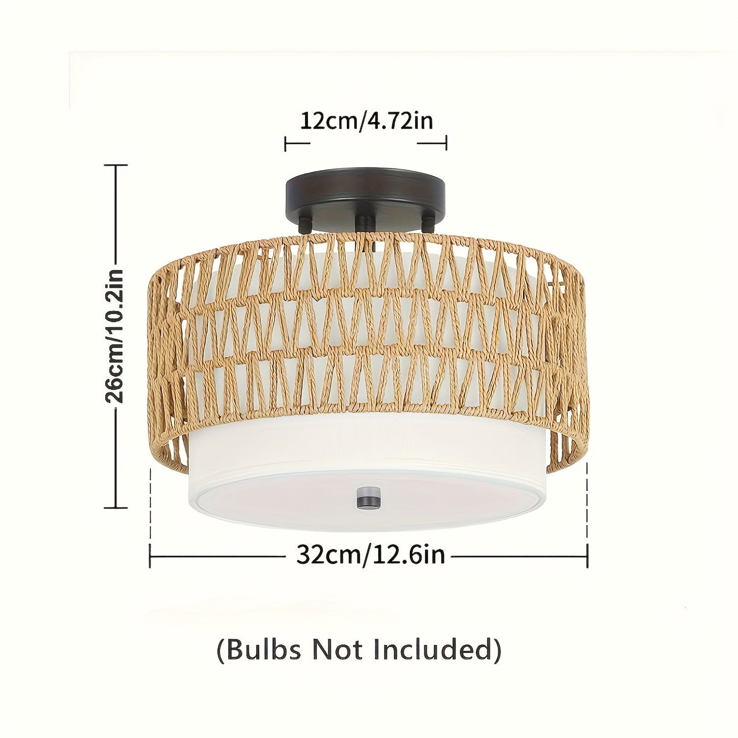 Coastal Charm Ceiling Light | Linen Shade Semi-Flush Mount