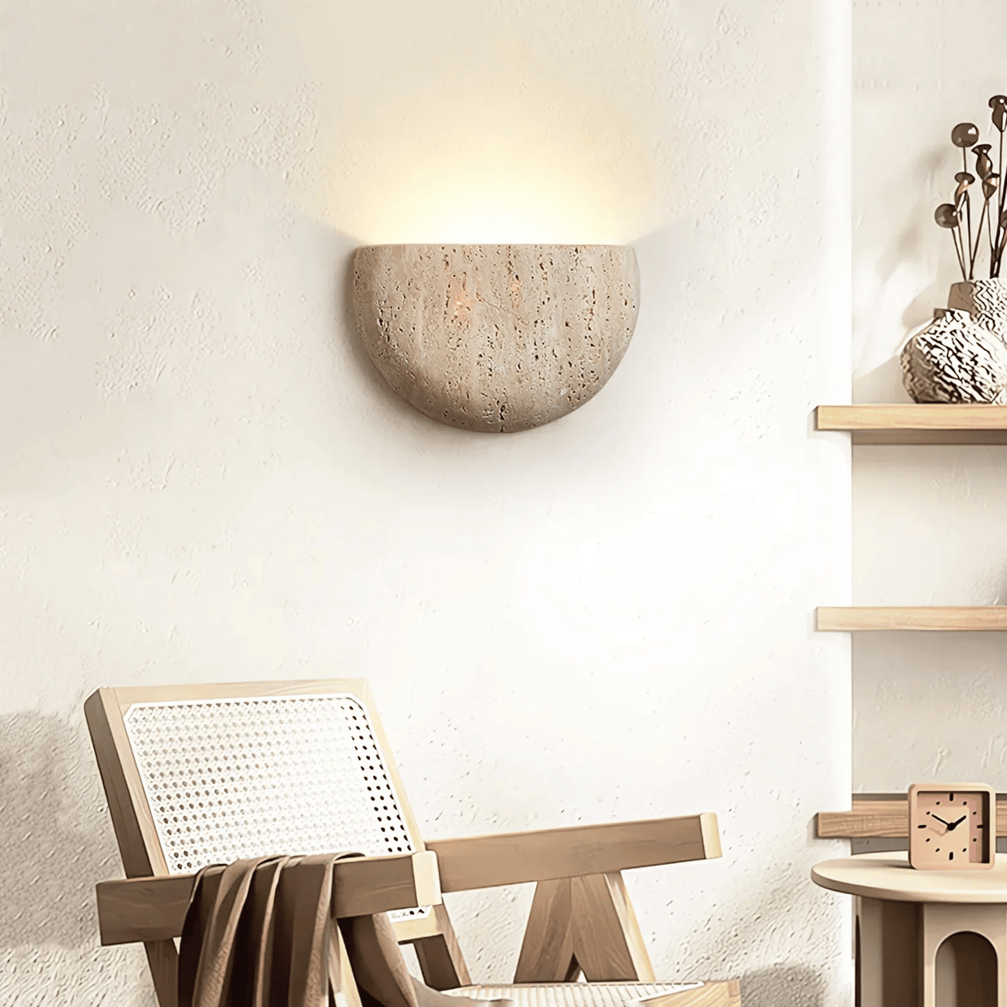 Elegant Upward Light Stone Wall Fixture for Modern Homes