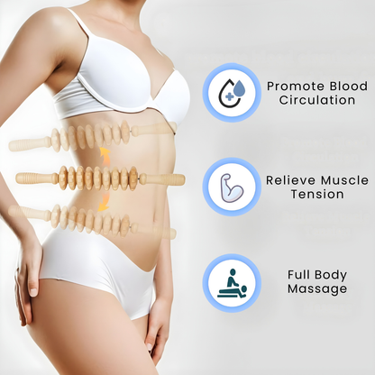 Massage Roller for Fascia Made of Wood