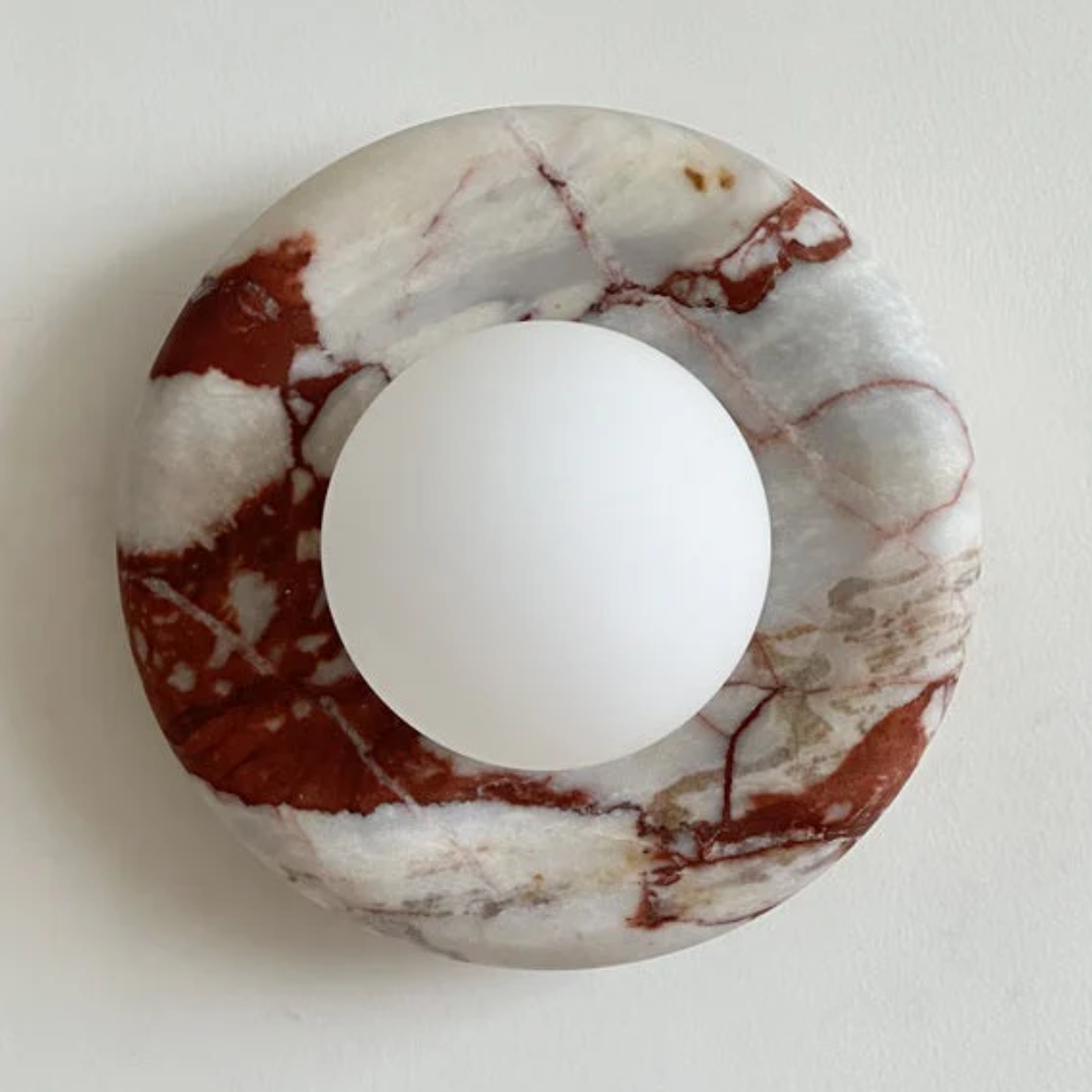 Chic LED Wall Sconce with Marble Accent - Stylish Lighting