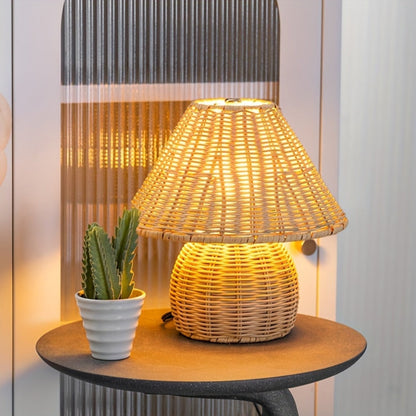 Handcrafted Bamboo Rattan Table Lamp – Elegant Home Lighting