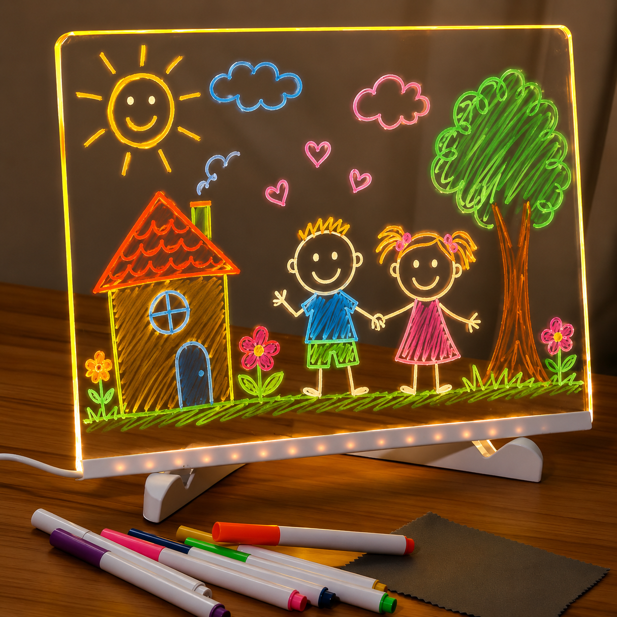 GlowArt Kids' Writing Pad - Eco-Friendly LED Drawing Board