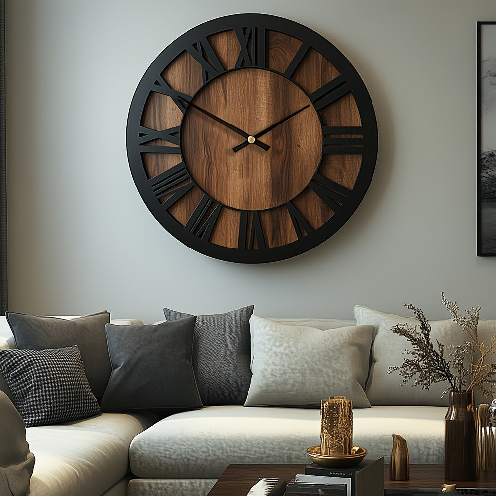 Rustic Elegance Wall Clock with Roman Numerals