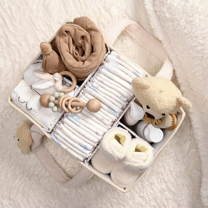 Cozy Baby Essentials Organizer - Plush Diaper Caddy