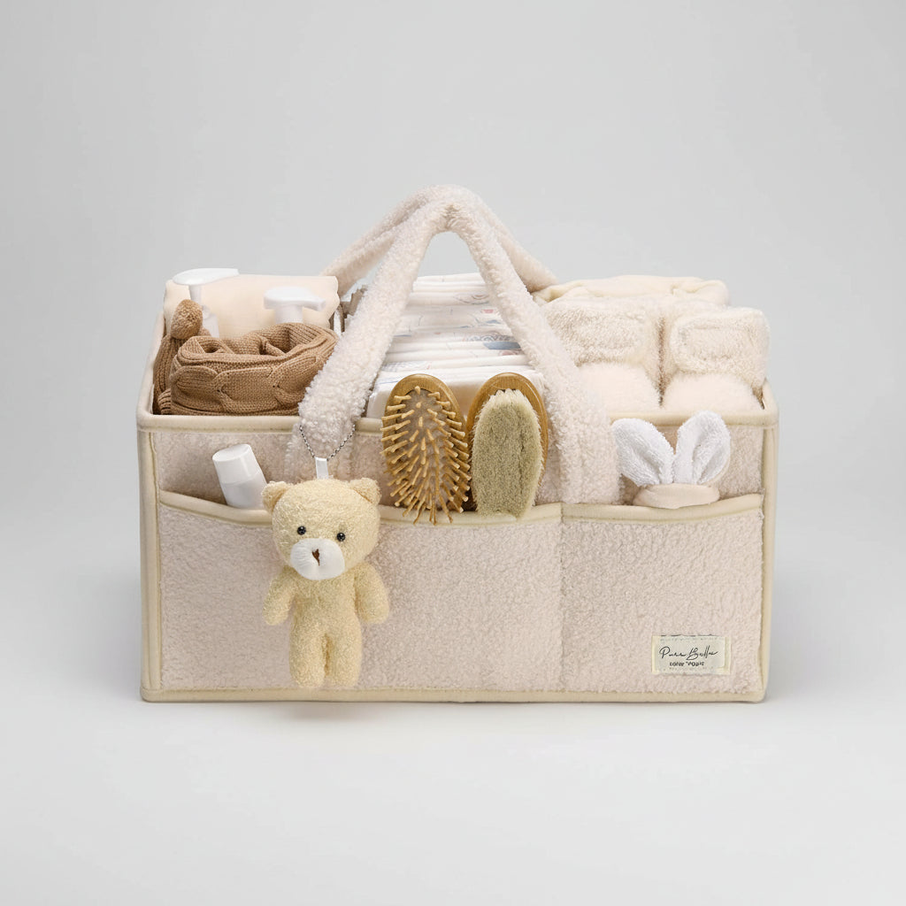 Cozy Baby Essentials Organizer - Plush Diaper Caddy