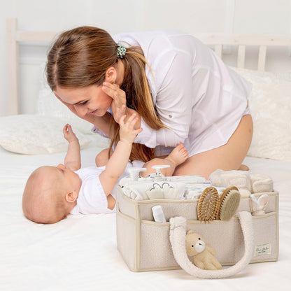 Cozy Baby Essentials Organizer - Plush Diaper Caddy