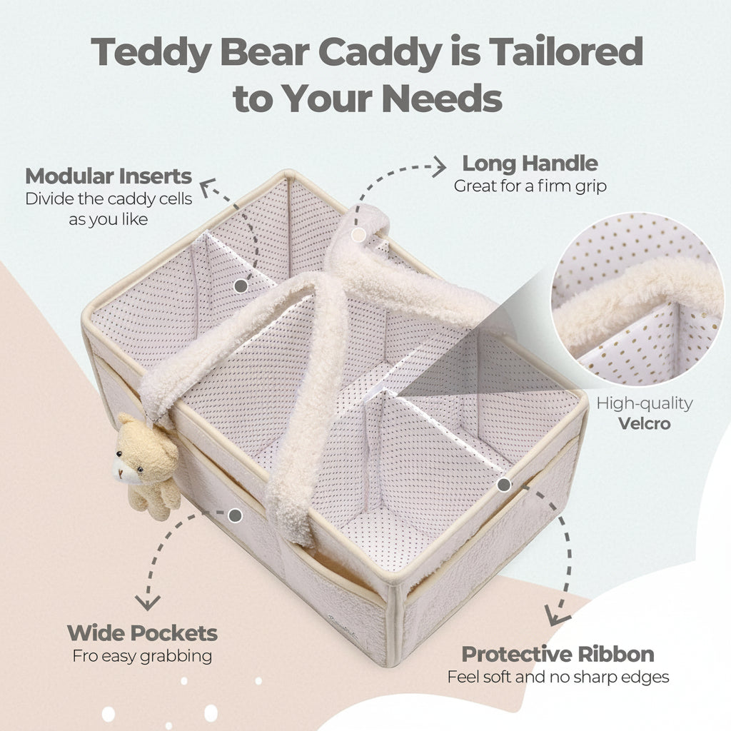Cozy Baby Essentials Organizer - Plush Diaper Caddy