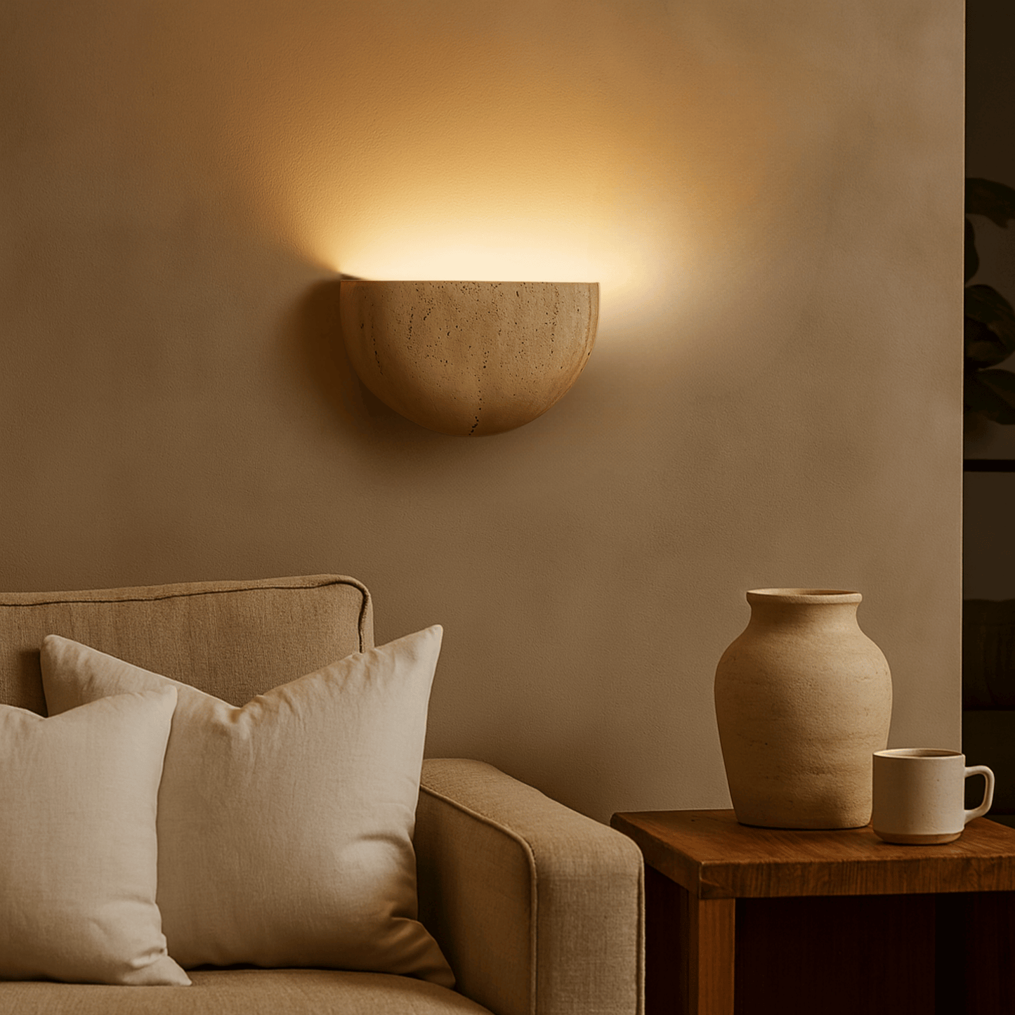 Elegant Upward Light Stone Wall Fixture for Modern Homes