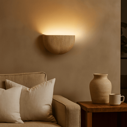 Elegant Upward Light Stone Wall Fixture for Modern Homes