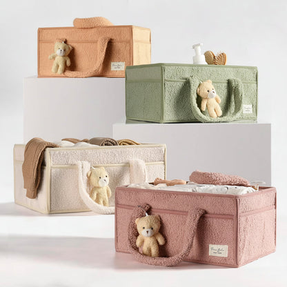 Cozy Baby Essentials Organizer - Plush Diaper Caddy