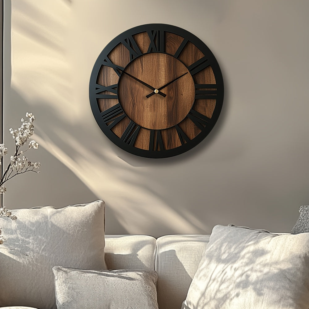 Rustic Elegance Wall Clock with Roman Numerals