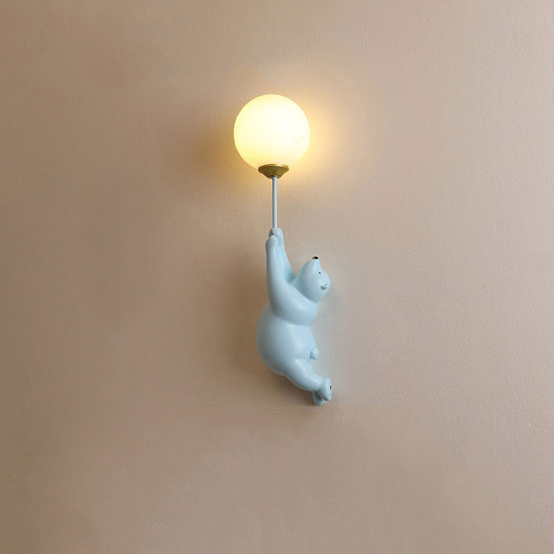 Charming Bear Balloon Wall Lamp for Kids' Spaces