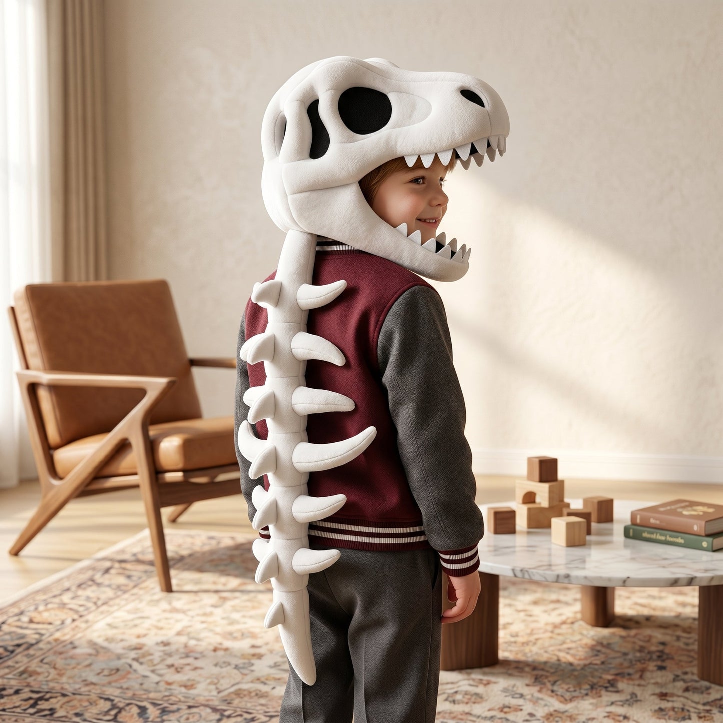 Baby Hoodie in Dinosaur Plush Design