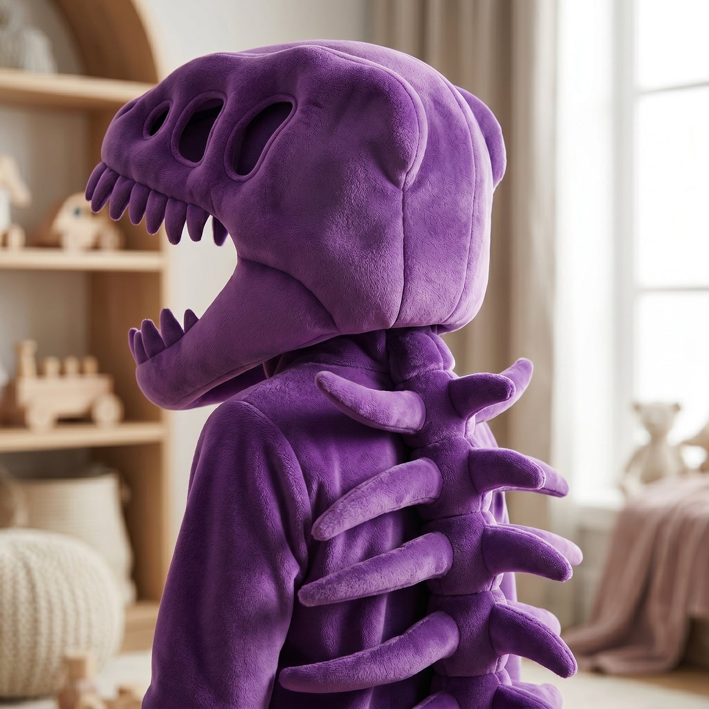Baby Hoodie in Dinosaur Plush Design