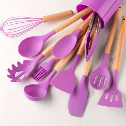 12-Piece Premium Silicone Kitchen Tools Collection