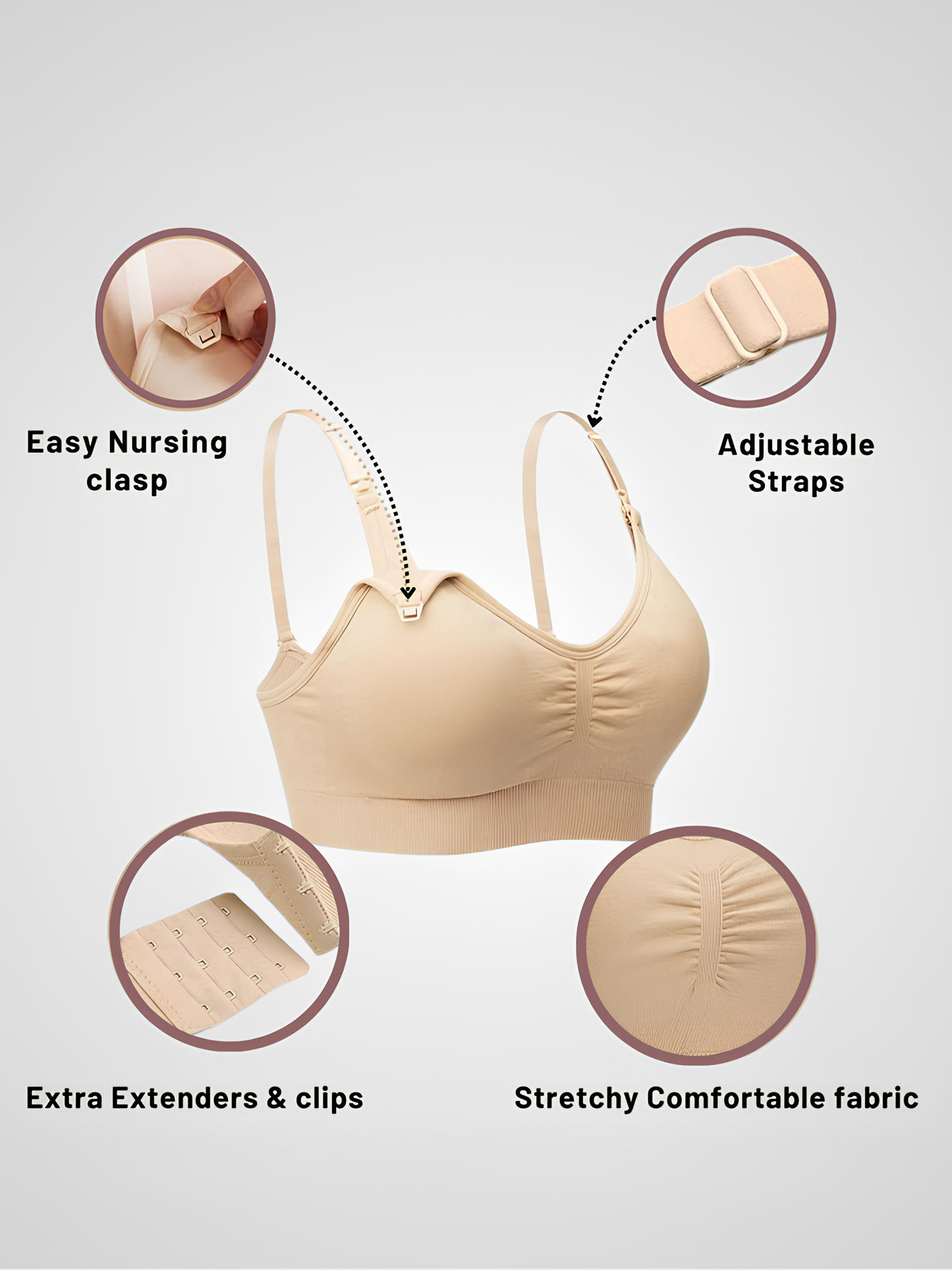 Nursing Bra with Seamless Design for Comfortable Feeding