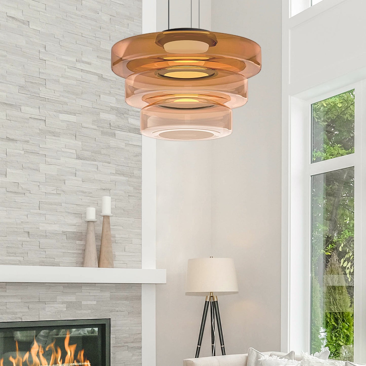 Sleek Glass Pendant Light – Contemporary Hanging Fixture