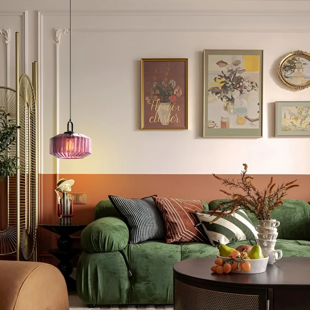 Vintage-Inspired Glass Hanging Light Fixture