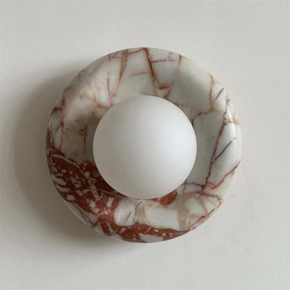 Chic LED Wall Sconce with Marble Accent - Stylish Lighting