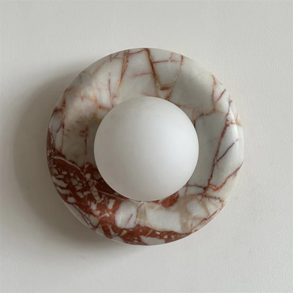Chic LED Wall Sconce with Marble Accent - Stylish Lighting