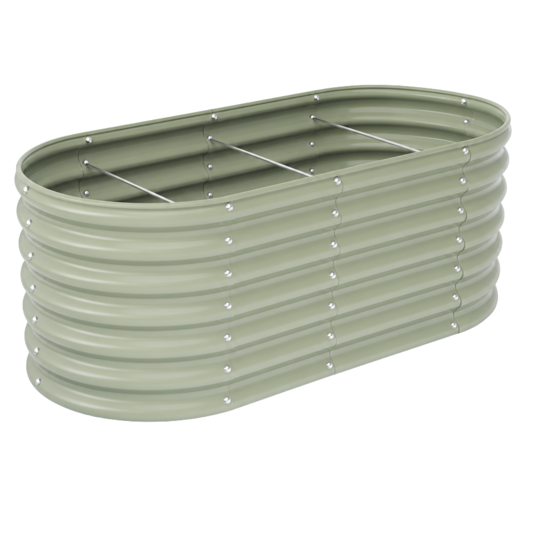 Galvanized Oval Planter - 478 Gallon Raised Garden Bed, 96x48x24 in