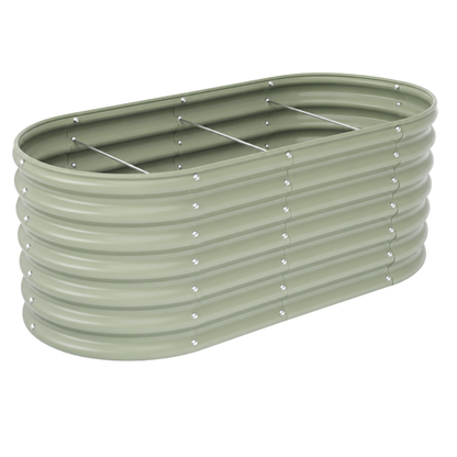 Galvanized Oval Planter - 478 Gallon Raised Garden Bed, 96x48x24 in